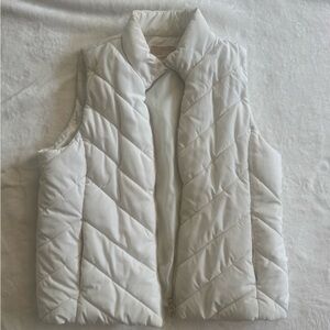 Michael Kors White Quilted Vest Insulated Sleeveless